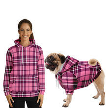 Load image into Gallery viewer, Matching Dog and Owner Hoodies - Pink Plaid