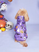 Load image into Gallery viewer, Spooky Halloween Pet Hoodie – Purple Trick-or-Treat Edition