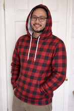 Load image into Gallery viewer, Matching Dog and Owner Hoodie: Red Plaid