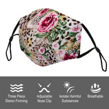 Load image into Gallery viewer, "Flowers" Custom Black Straps Adjustable Face Cover with Filters Non-medical