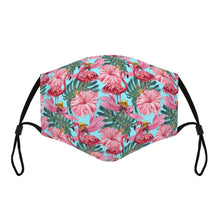 Load image into Gallery viewer, Matching Face Mask and Dog Bandana - Flamingos in Paradise