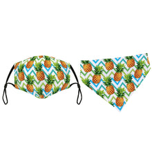 Load image into Gallery viewer, Matching Face Mask and Dog Bandana - Pineapples in Summer