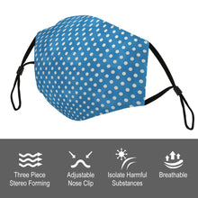 Load image into Gallery viewer, Face Mask and Dog Bandana - Blue Polka Dots