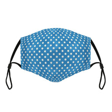 Load image into Gallery viewer, Face Mask and Dog Bandana - Blue Polka Dots