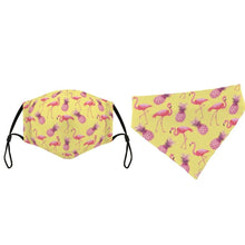 Load image into Gallery viewer, Matching Face Mask and Dog Bandana - Flamingo Power