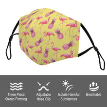 Load image into Gallery viewer, Matching Face Mask and Dog Bandana - Flamingo Power