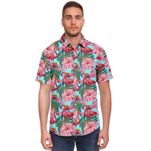 Load image into Gallery viewer, Matching Dog and Owner Flamingos in Paradise Shirt Set