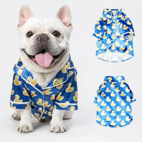 Satin Look Duck Print Dog Pyjamas