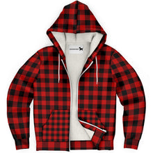 Load image into Gallery viewer, Matching Dog and Owner Zip Up Hoodie - Red Flanno