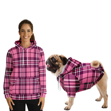 Load image into Gallery viewer, Matching Dog and Owner Hoodies - Pink Plaid
