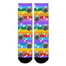 Load image into Gallery viewer, Custom Rainbow Dog Photo Socks
