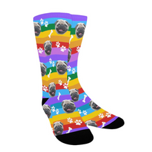 Load image into Gallery viewer, Custom Rainbow Dog Photo Socks
