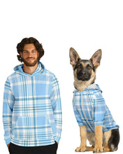 Load image into Gallery viewer, Matching Dog and Owner Hoodies - Blue Plaid
