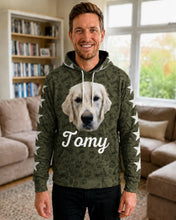 Load image into Gallery viewer, Personalised Dog Photo Hoodie with Stars | Custom Pet Hoodie Australia
