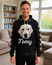 Load image into Gallery viewer, Personalised Pet Photo Hoodie – Stars
