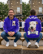 Load image into Gallery viewer, Personalised Pet Photo Hoodie with Paw Prints &amp; Bones
