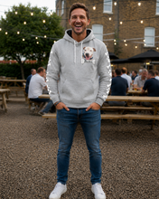 Load image into Gallery viewer, Personalised Pet Photo Hoodie with Paw Prints &amp; Bones
