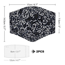 Load image into Gallery viewer, &quot;Flowers&quot; Custom Black Straps Adjustable Face Cover with Filters Non-medical
