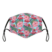 Load image into Gallery viewer, Matching Face Mask and Dog Bandana - Flamingos in Paradise
