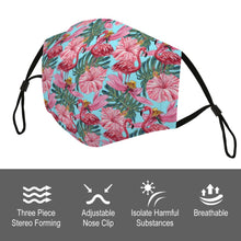 Load image into Gallery viewer, Matching Face Mask and Dog Bandana - Flamingos in Paradise
