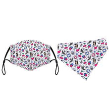 Load image into Gallery viewer, Matching Face Mask and Dog Bandana - Rockabilly Babies
