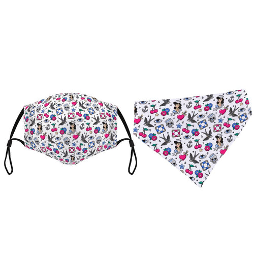 Matching Face Mask and Dog Bandana - Rockabilly Babies