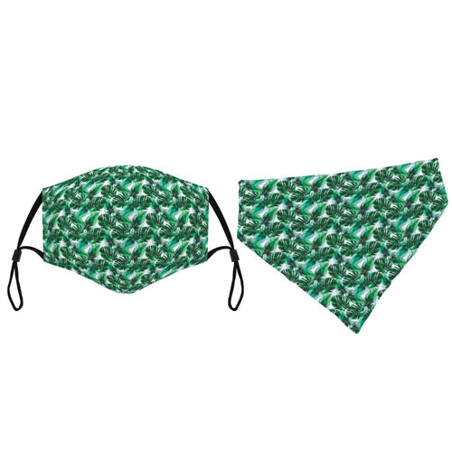 Matching Face Mask and Dog Bandana - Tropic Like It's Hot