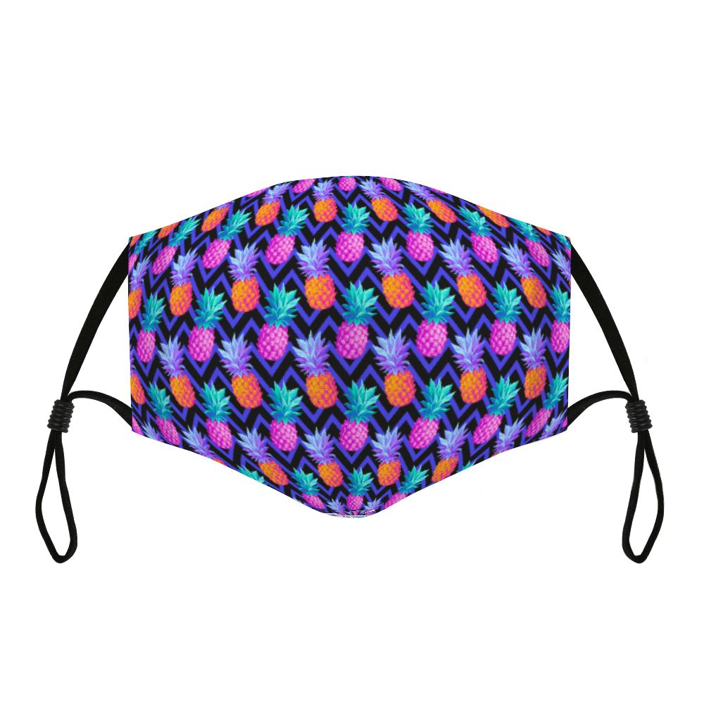 Matching Face Mask and Dog Bandana - Purple Pineapple Pawty