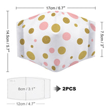 Load image into Gallery viewer, Face Mask and Dog Bandana - Pink and Gold Polka Dots
