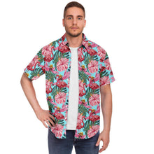 Load image into Gallery viewer, Matching Dog and Owner Flamingos in Paradise Shirt Set
