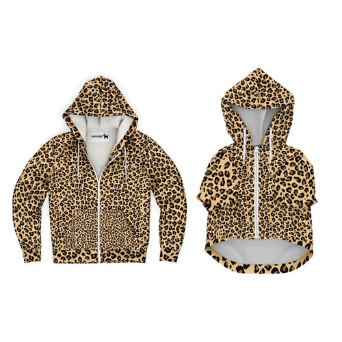 Matching Dog and Owner Hoodies - Leopard Print