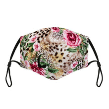 Load image into Gallery viewer, Face Mask and Dog Bandana - Leopard and Rose
