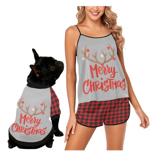 Ladies Matching Dog and Owner Pyjamas Short - Merry Christmas!