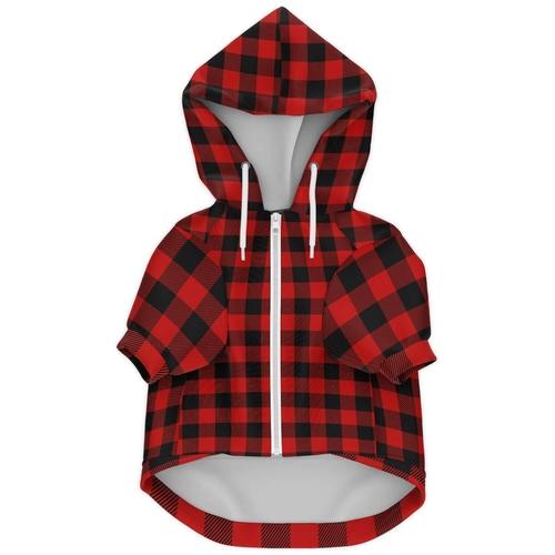 Red Flanno Dog Hoodie