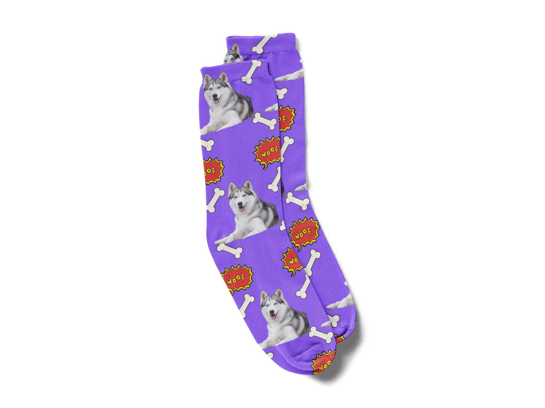 socks with dog face
