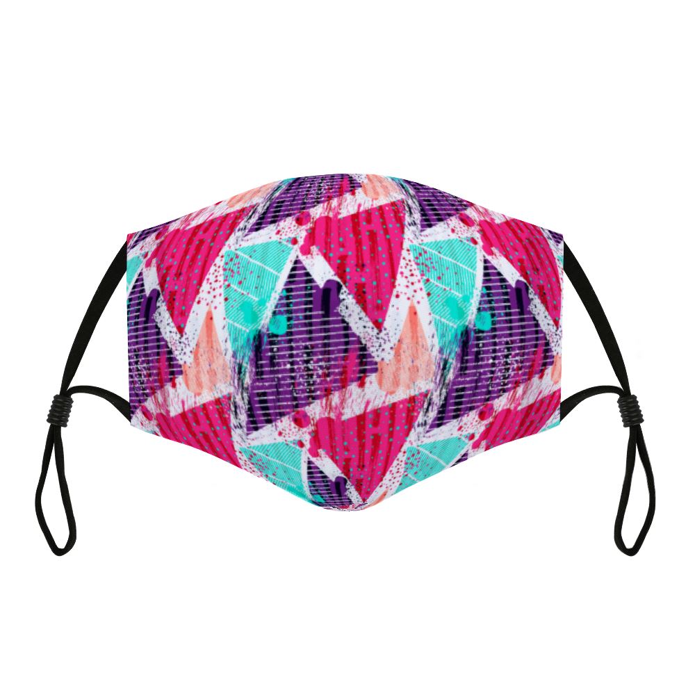 Matching Face Mask and Dog Bandana - Pink Picasso