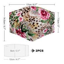 Load image into Gallery viewer, &quot;Flowers&quot; Custom Black Straps Adjustable Face Cover with Filters Non-medical
