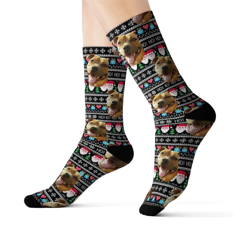 socks with dog face